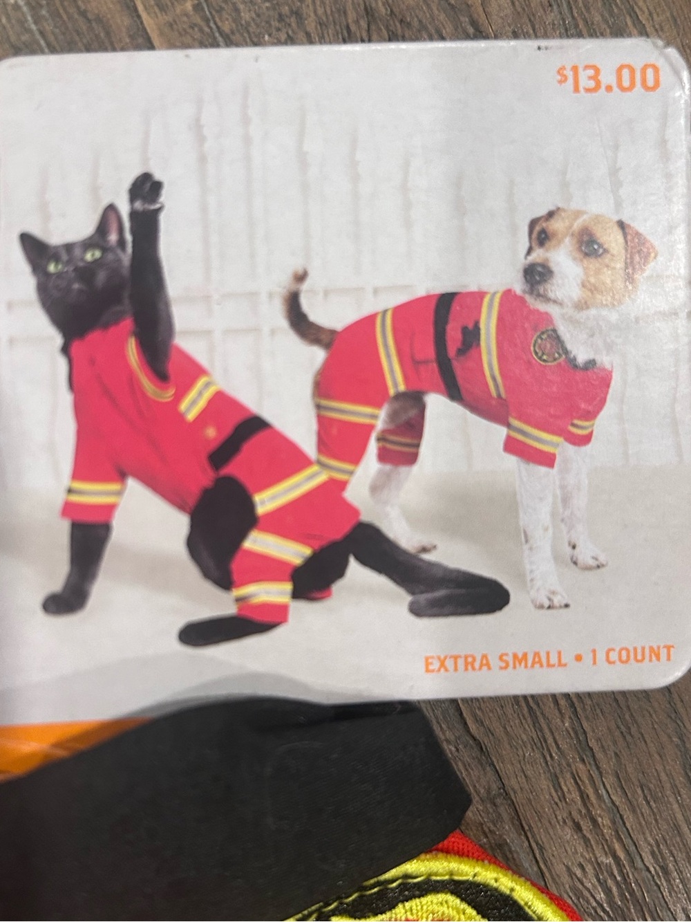 Extra Small Red Pet Firefighter Outfit for Dogs & Cats - Unbranded